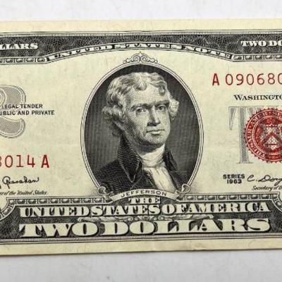 1963 Red Seal Two Dollar Bill
