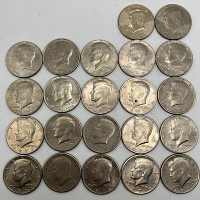 (22) Kennedy Half Dollar Coins 1971-1996

