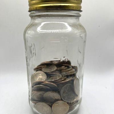 Atlas Mason Jar of Unsearched Quarters
