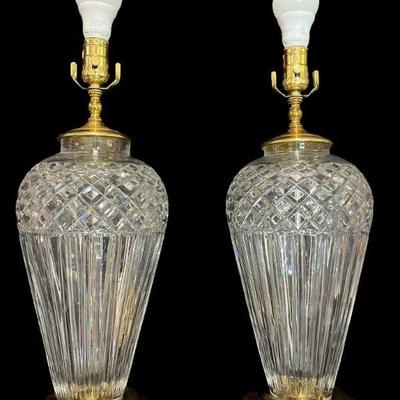 Pair of WATERFORD Crystal Lamps