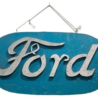 Folk Art FORD Automotive Advertisement Sign
