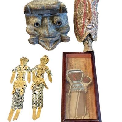 Collection Peruvian, Indonesian, African Dolls and Masks