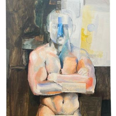 BRIAN OVERLEY Mixed Media Male Nude