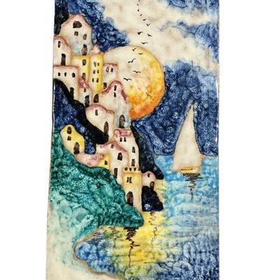 Mosia Vietri Hand Painted Ceramic Tile of Amalfi Coast