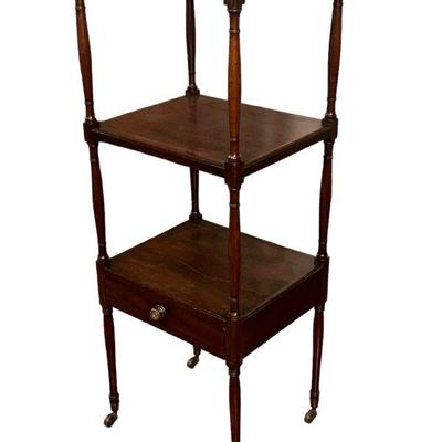 A Regency Style Mahogany Tier Etagere Side Table