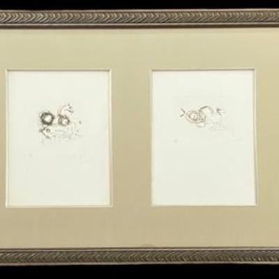 SALVADOR DALI "Symbols", Four Etchings, Vanguard Studios