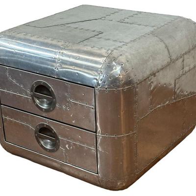 RESTORATION HARDWARE Style Industrial Aviation Nightstand End Table
