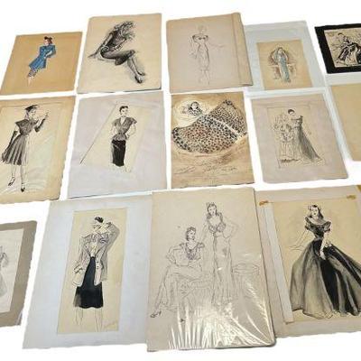 Macy's New York Mid Century Fashion Sketches