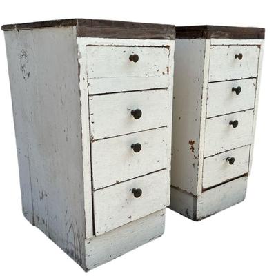 A Pair of Industrial European Handmade Chest of Drawers