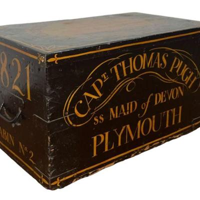 1812 Black Painted Sea Chest