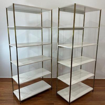 Pair Contemporary Modern WEST ELM Bookshelves