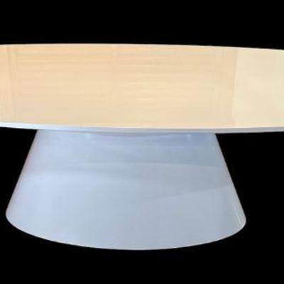 Exceptional Modernist White Surfboard Style Dining Table