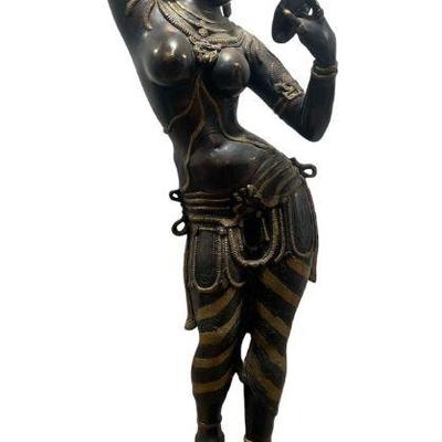 Large Bronze and Brass Hindu Goddess