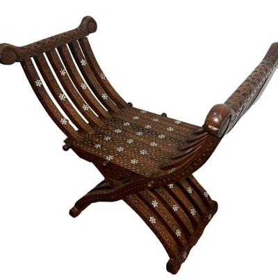 MOORISH Mother of Pearl Inlay Folding Chair