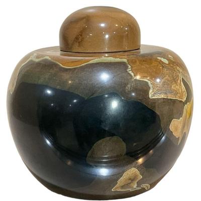 Primitive Carved Stone Ginger Jar