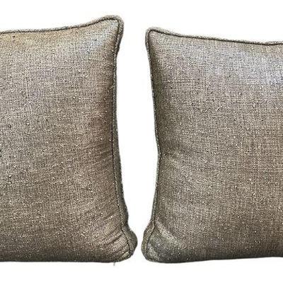 Pair Custom Down Filled Metallic Pillows