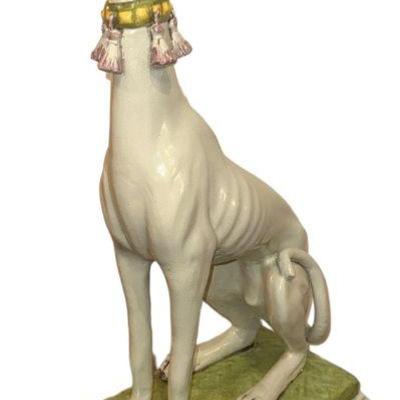 Lifesize Mid Century Italian Pottery Whippet Dog Statue