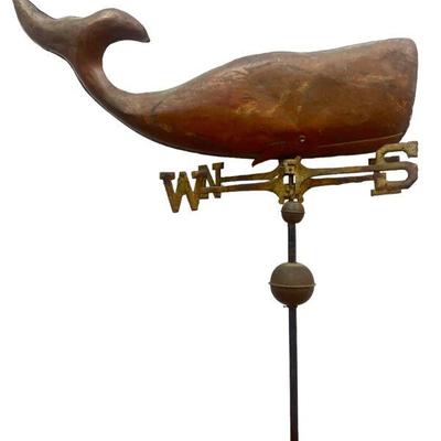 Copper & Brass Whale Weathervane