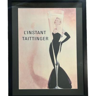 L' INSTANT TAITTINGER Champagne Poster, CATHERINE DENEUVE