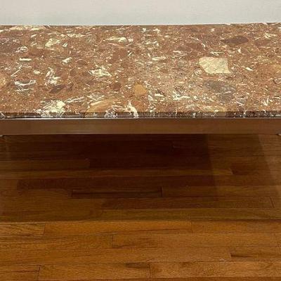 Post Modern Lucite and Marble Top Coffee Table