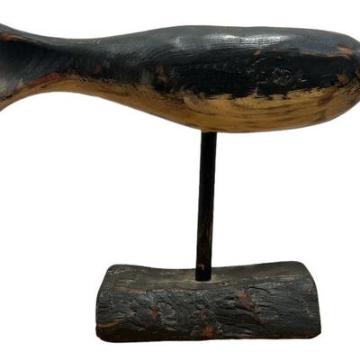 Signed Folk Art Decoy Sculpture Whale