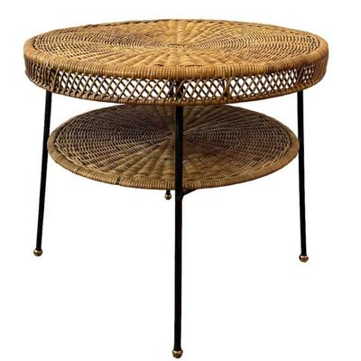 CALIF-ASIA Mid Century Wicker Cocktail Table