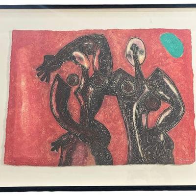 BYRON GALVEZ Abstract Nude Signed & Numbered Paper Lithograph