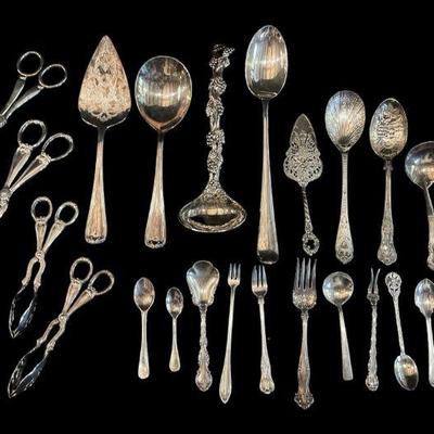 Assorted Sterling Silver & Silverplate Serving Ware