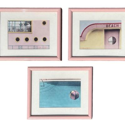 Three ALLAN TEGER Miami Beach Art Deco Photograph Prints
