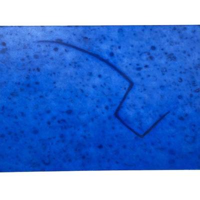 PAULA OVERBAY Abstract Blue Oil on Canvas