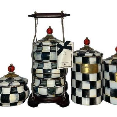 MACKENZIE CHILDS Courtly Check Canisters