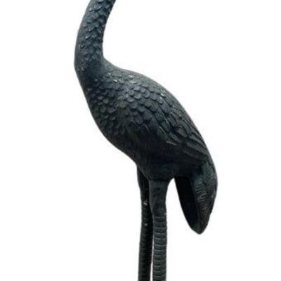 Old Garden Heron, Cast Metal Statue
