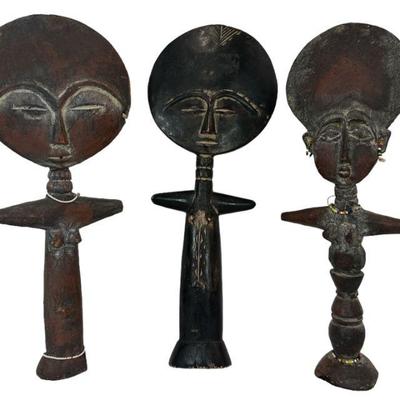 (3) African Ashanti Fertility Dolls