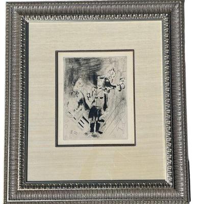MARC CHAGALL "The Chief of Police Arrive" Lithograph