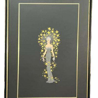 Vintage ERTE "Star Struck" Embossed Print
