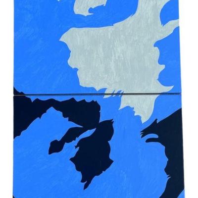 JACK YOUNGERMAN Abstract Diptych Museum Rendition