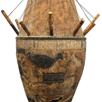 Large Ashanti African Ceremonial Hand Drum