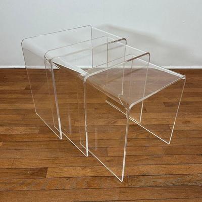 Post Modern Lucite Waterfall Nesting Tables