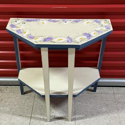 Antique, Floral, Hand-painted Side/End/Bedside Table. Measures 24” wide x 12” deep x 24” tall. AVAILABLE FOR PRESALE. Local pick up in...