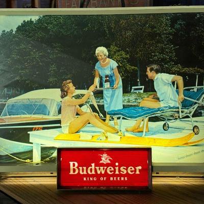 Rare 1950’s Illuminated Budweiser Scene Light
