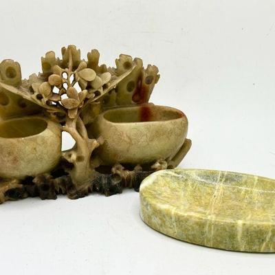 Stone Sculpture & Connemara Marble Soap Dish
