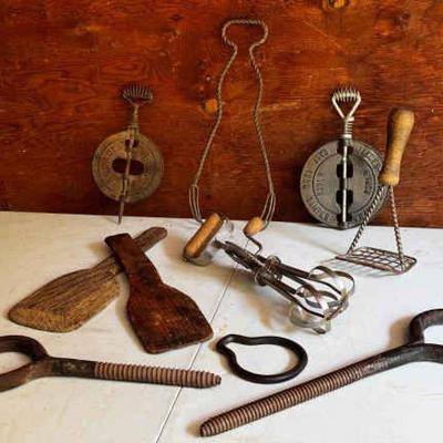 Antique Primitive Kitchen Utensils
