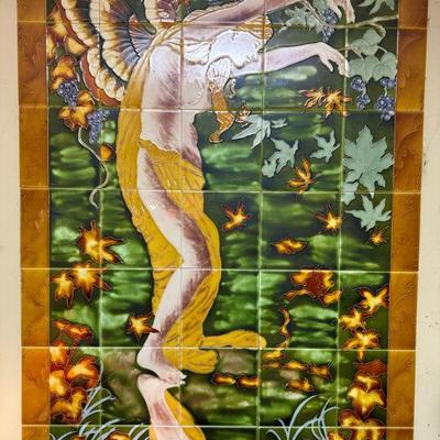Beautiful Tile Mosaic Of A Fairy
