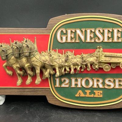 Rare 3-D Genesee Beer 12 Horse Ale Pub Decor Rochester New York
