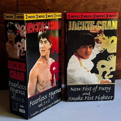 (2) Jackie Chan VHS Box Sets
Fearless Hyena Vol 1&2, New Fist of Fury, and Snake Fist Fighter. 
