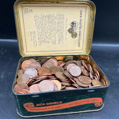 Jack Daniel’s Whiskey Tin of Old Pennies - Unsearched
