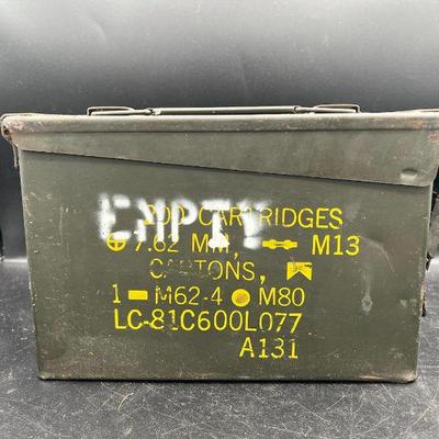 Vintage S.C.F. Military Ammo Box Metal 200 Cartridges 7.62mm
