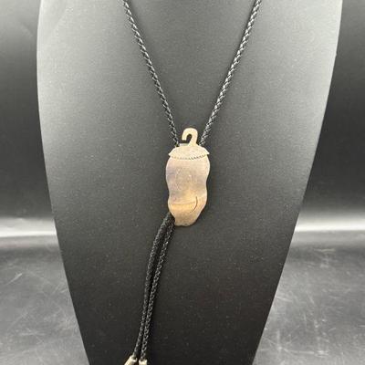 Sterling Silver Stamped Bolo Tie

