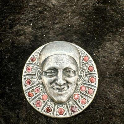 Vintage Sterling Silver Jester Pin

