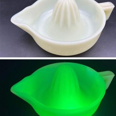 McKee Pale Yellow Jadeite - UV Glow!

